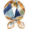 imageEXTREE 100 Pure Mulberry Silk Scarf Fashion Hair for Women Scarf Lightweight Square Neckerchief 275 275 inchesDifferent Lines Yellow Edge
