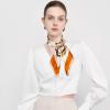 imageEXTREE 100 Pure Mulberry Silk Scarf Fashion Hair for Women Scarf Lightweight Square Neckerchief 275 275 inchesGorgeous Orange Coffee