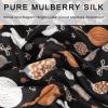 imageEXTREE 100 Pure Mulberry Silk Scarf Fashion Hair for Women Scarf Lightweight Square Neckerchief 275 275 inchesLing Luo Black Ball