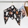 imageEXTREE 100 Pure Mulberry Silk Scarf Fashion Hair for Women Scarf Lightweight Square Neckerchief 275 275 inchesLing Luo Black Ball