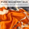 imageEXTREE 100 Pure Mulberry Silk Scarf Fashion Hair for Women Scarf Lightweight Square Neckerchief 275 275 inchesLove Ring Belt Orange