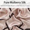 imageEXTREE 100 Pure Mulberry Silk Scarf Fashion Hair for Women Scarf Lightweight Square Neckerchief 275 275 inchesMilk Tea Color Silky Plaid