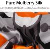 imageEXTREE 100 Pure Mulberry Silk Scarf Fashion Hair for Women Scarf Lightweight Square Neckerchief 275 275 inchesPony Jumping Orange