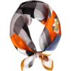 imageEXTREE 100 Pure Mulberry Silk Scarf Fashion Hair for Women Scarf Lightweight Square Neckerchief 275 275 inchesPony Jumping Orange