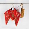 imageEXTREE 100 Pure Mulberry Silk Scarf Fashion Hair for Women Scarf Lightweight Square Neckerchief 275 275 inchesRed Horse