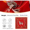 imageEXTREE 100 Pure Mulberry Silk Scarf Fashion Hair for Women Scarf Lightweight Square Neckerchief 275 275 inchesRed Horse