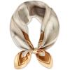 imageEXTREE 100 Pure Mulberry Silk Scarf Fashion Hair for Women Scarf Lightweight Square Neckerchief 275 275 inchesSand Painting Light Brown