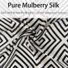 imageEXTREE 100 Pure Mulberry Silk Scarf Fashion Hair for Women Scarf Lightweight Square Neckerchief 275 275 inchesSparse Hedge Black and White
