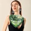 imageEXTREE Fashion Silky Satin Headscarf for Women Girls Exquisite Pattern Lightweight Silk Graceful Scarfs 275 x 275 inchesA Touch of Green in Summer