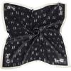 imageEXTREE Fashion Silky Satin Headscarf for Women Girls Exquisite Pattern Lightweight Silk Graceful Scarfs 275 x 275 inchesAlphabet Carriage Black