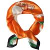 imageEXTREE Fashion Silky Satin Headscarf for Women Girls Exquisite Pattern Lightweight Silk Graceful Scarfs 275 x 275 inchesArmy Green Horse Orange Black and White