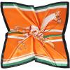 imageEXTREE Fashion Silky Satin Headscarf for Women Girls Exquisite Pattern Lightweight Silk Graceful Scarfs 275 x 275 inchesArmy Green Horse Orange Black and White