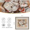 imageEXTREE Fashion Silky Satin Headscarf for Women Girls Exquisite Pattern Lightweight Silk Graceful Scarfs 275 x 275 inchesBeige Horse Brown Edge