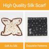 imageEXTREE Fashion Silky Satin Headscarf for Women Girls Exquisite Pattern Lightweight Silk Graceful Scarfs 275 x 275 inchesBlack White
