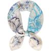 imageEXTREE Fashion Silky Satin Headscarf for Women Girls Exquisite Pattern Lightweight Silk Graceful Scarfs 275 x 275 inchesBlue and Green Peony Fantasy