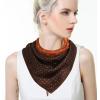 imageEXTREE Fashion Silky Satin Headscarf for Women Girls Exquisite Pattern Lightweight Silk Graceful Scarfs 275 x 275 inchesBrown Print