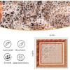 imageEXTREE Fashion Silky Satin Headscarf for Women Girls Exquisite Pattern Lightweight Silk Graceful Scarfs 275 x 275 inchesCamel Coffee With Small Leopard Print Border