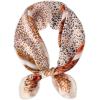 imageEXTREE Fashion Silky Satin Headscarf for Women Girls Exquisite Pattern Lightweight Silk Graceful Scarfs 275 x 275 inchesCamel Coffee With Small Leopard Print Border
