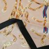 imageEXTREE Fashion Silky Satin Headscarf for Women Girls Exquisite Pattern Lightweight Silk Graceful Scarfs 275 x 275 inchesChain Beige