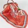 imageEXTREE Fashion Silky Satin Headscarf for Women Girls Exquisite Pattern Lightweight Silk Graceful Scarfs 275 x 275 inchesChain Great Wall Red Rice