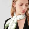 imageEXTREE Fashion Silky Satin Headscarf for Women Girls Exquisite Pattern Lightweight Silk Graceful Scarfs 275 x 275 inchesCross Arrow White Green