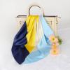 imageEXTREE Fashion Silky Satin Headscarf for Women Girls Exquisite Pattern Lightweight Silk Graceful Scarfs 275 x 275 inchesDiagonal Diamond Blue and Yellow