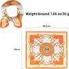 imageEXTREE Fashion Silky Satin Headscarf for Women Girls Exquisite Pattern Lightweight Silk Graceful Scarfs 275 x 275 inchesEuropean Round Orange