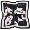 imageEXTREE Fashion Silky Satin Headscarf for Women Girls Exquisite Pattern Lightweight Silk Graceful Scarfs 275 x 275 inchesFour Horses Black Background