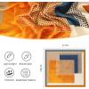 imageEXTREE Fashion Silky Satin Headscarf for Women Girls Exquisite Pattern Lightweight Silk Graceful Scarfs 275 x 275 inchesFrame Orange Blue