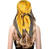 imageEXTREE Fashion Silky Satin Headscarf for Women Girls Exquisite Pattern Lightweight Silk Graceful Scarfs 275 x 275 inchesGinger Letter D