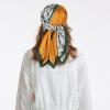 imageEXTREE Fashion Silky Satin Headscarf for Women Girls Exquisite Pattern Lightweight Silk Graceful Scarfs 275 x 275 inchesGreen Floral Frame