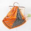 imageEXTREE Fashion Silky Satin Headscarf for Women Girls Exquisite Pattern Lightweight Silk Graceful Scarfs 275 x 275 inchesHerringbone Carriage Orange Frame