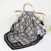 imageEXTREE Fashion Silky Satin Headscarf for Women Girls Exquisite Pattern Lightweight Silk Graceful Scarfs 275 x 275 inchesHoundstooth Black and White