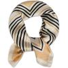 imageEXTREE Fashion Silky Satin Headscarf for Women Girls Exquisite Pattern Lightweight Silk Graceful Scarfs 275 x 275 inchesKhaki Back Stripes