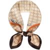 imageEXTREE Fashion Silky Satin Headscarf for Women Girls Exquisite Pattern Lightweight Silk Graceful Scarfs 275 x 275 inchesLeather Snap Beige