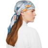 imageEXTREE Fashion Silky Satin Headscarf for Women Girls Exquisite Pattern Lightweight Silk Graceful Scarfs 275 x 275 inchesLight Blue Plaid Horse