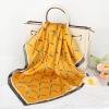 imageEXTREE Fashion Silky Satin Headscarf for Women Girls Exquisite Pattern Lightweight Silk Graceful Scarfs 275 x 275 inchesLock Horse Plaid Turmeric