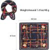 imageEXTREE Fashion Silky Satin Headscarf for Women Girls Exquisite Pattern Lightweight Silk Graceful Scarfs 275 x 275 inchesNavy Blue Belt