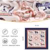imageEXTREE Fashion Silky Satin Headscarf for Women Girls Exquisite Pattern Lightweight Silk Graceful Scarfs 275 x 275 inchesNavy Blue Pony Puzzle