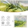 imageEXTREE Fashion Silky Satin Headscarf for Women Girls Exquisite Pattern Lightweight Silk Graceful Scarfs 275 x 275 inchesOil Painting Green Grass