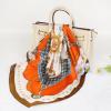 imageEXTREE Fashion Silky Satin Headscarf for Women Girls Exquisite Pattern Lightweight Silk Graceful Scarfs 275 x 275 inchesOrange Iron Buckle