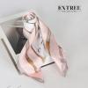 imageEXTREE Fashion Silky Satin Headscarf for Women Girls Exquisite Pattern Lightweight Silk Graceful Scarfs 275 x 275 inchesPink Edge Horseshoe Buckle