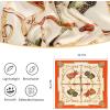 imageEXTREE Fashion Silky Satin Headscarf for Women Girls Exquisite Pattern Lightweight Silk Graceful Scarfs 275 x 275 inchesSaddle Leather Buckle Orange
