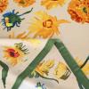 imageEXTREE Fashion Silky Satin Headscarf for Women Girls Exquisite Pattern Lightweight Silk Graceful Scarfs 275 x 275 inchesSunflower Green Edge