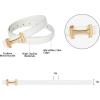 imageEXTREE Gold Buckle Belts for Women Fashion Waist Band Elegant Ladies Belt Gift for WomenIdeal for Dresses JeansDesign Gold Buckle White Leather