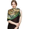imageEXTREE Luxury Satin Head Scarf 35x35  Silklike Wrap for Women Versatile ShawlSun CoverWrapping Premium Gift for HerGreen Jungle