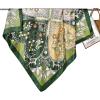 imageEXTREE Luxury Satin Head Scarf 35x35  Silklike Wrap for Women Versatile ShawlSun CoverWrapping Premium Gift for HerGreen Jungle