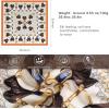 imageEXTREE Luxury Satin Head Scarf 35x35  Silklike Wrap for Women Versatile ShawlSun CoverWrapping Premium Gift for HerOrange and White Saddle Buckle