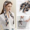 imageEXTREE Satin Scarf Mulberry Silk Printed Head Wrap Hair Band 7quotquot x 59quotquotA004