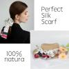 imageEXTREE Satin Scarf Mulberry Silk Printed Head Wrap Hair Band 7quotquot x 59quotquotA081